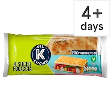 Deli Kitchen Sliced Focaccia Flatbreads 4 Pack 300g