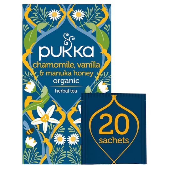 Pukka Organic Chamomile Vanilla & Manuka 20 Tea Bags 32G Tesco Groceries