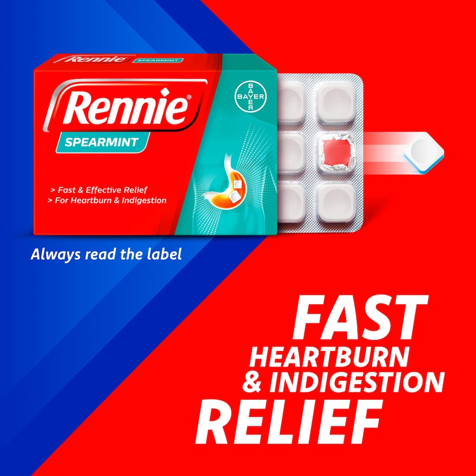 image 1 of Rennie Spearmint Heartburn & Indigestion Chewable Tablets 24s