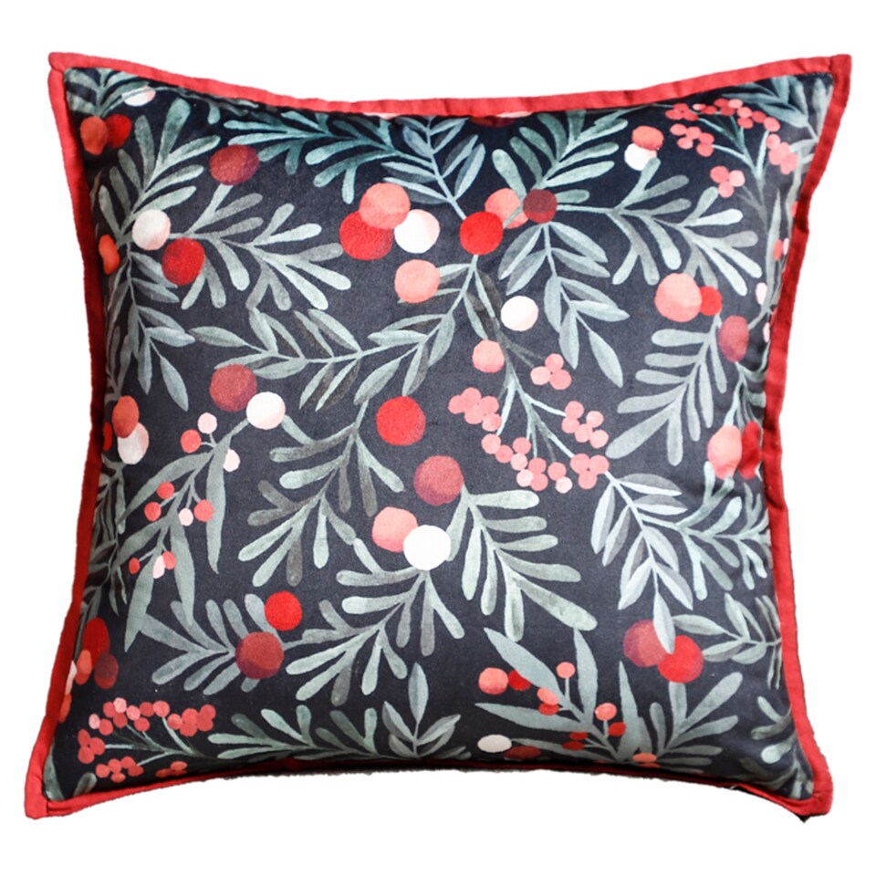 Fox & Ivy Berry Velvet Cushion