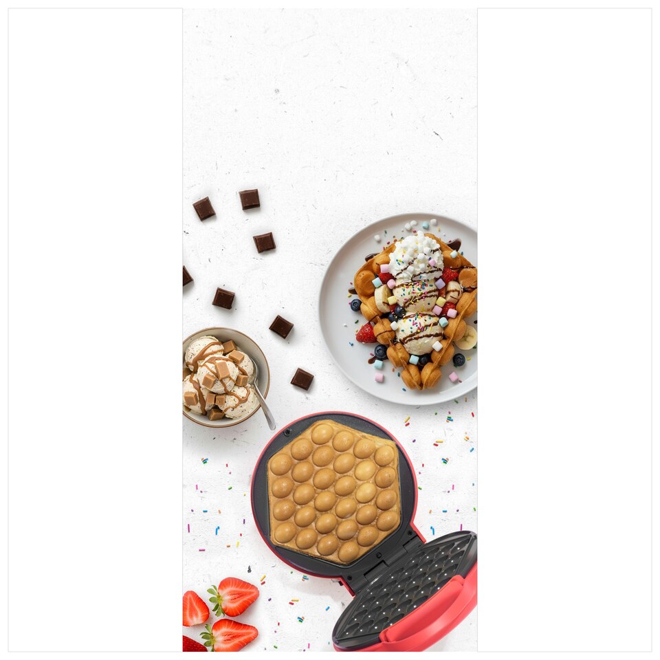 image 1 of giles & posner FUNFAIR MATT RED BUBBLE WAFFLE MAKER