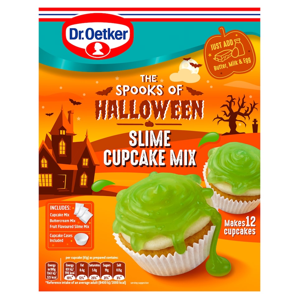 Dr. Oetker Halloween Slime Cupcake Mix 375g