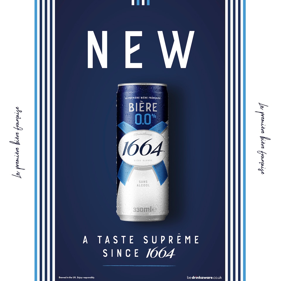 image 1 of Kronenbourg 1664 0.0% Alcohol Free Lager Beer Can 6x330ml