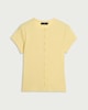 image 4 of F&F Cotton Rich Ribbed Button Up Top in Yellow