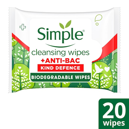 Simple Antibacterial Kind Defence Wipes 20Pack Tesco Groceries