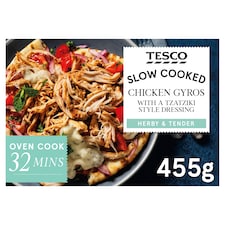 Tesco Slow Cooked Chicken Gyros with Tzatziki style dressing 455g