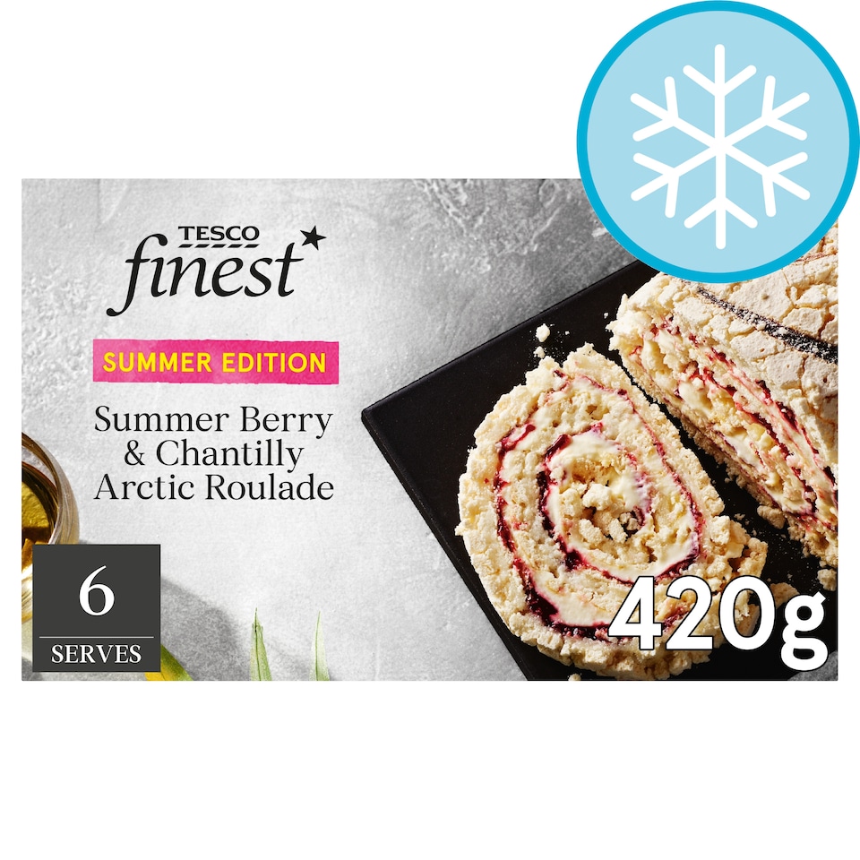 image 1 of Tesco Finest Berry & Chantilly Roulade 420g