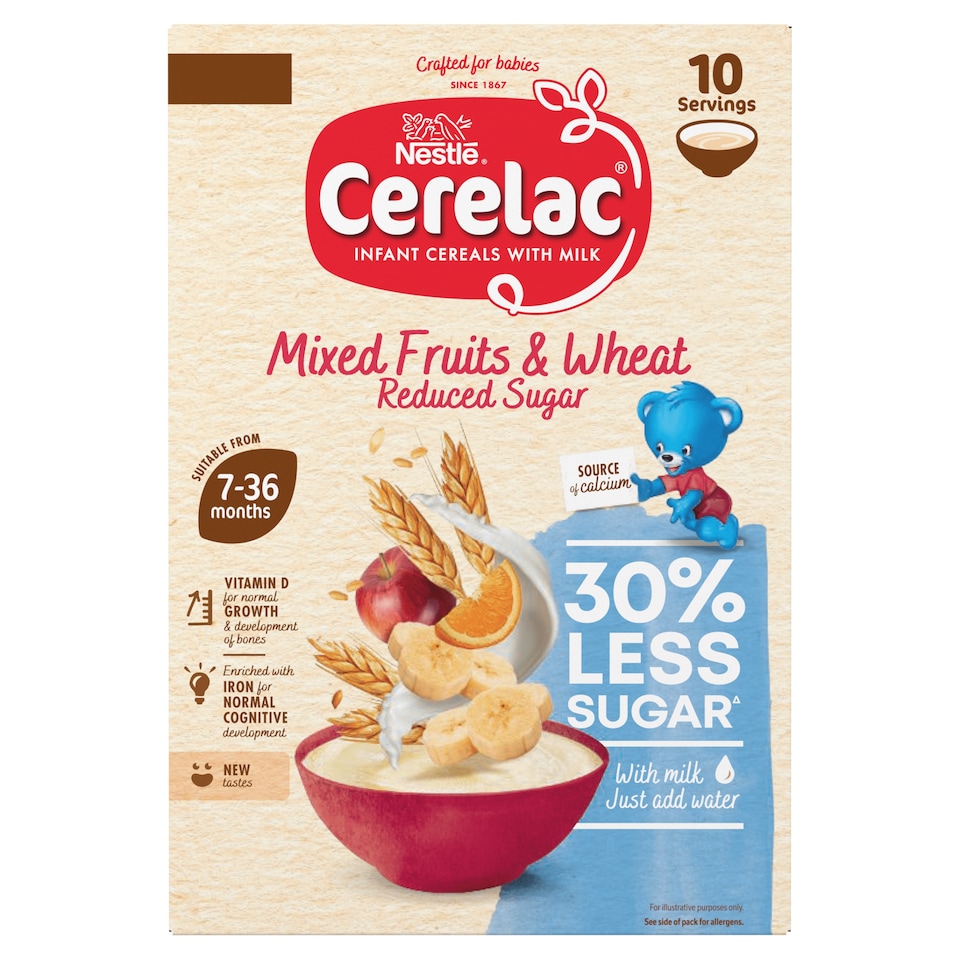 image 1 of Cerelac Wheat & Mixed Fruits Reduced Sugar 250g