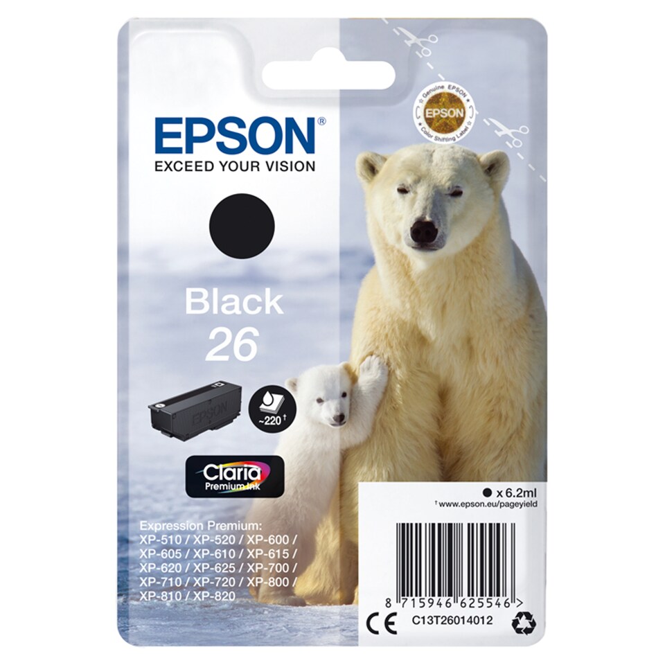 Epson Polar Bear 26 Black Printer Ink