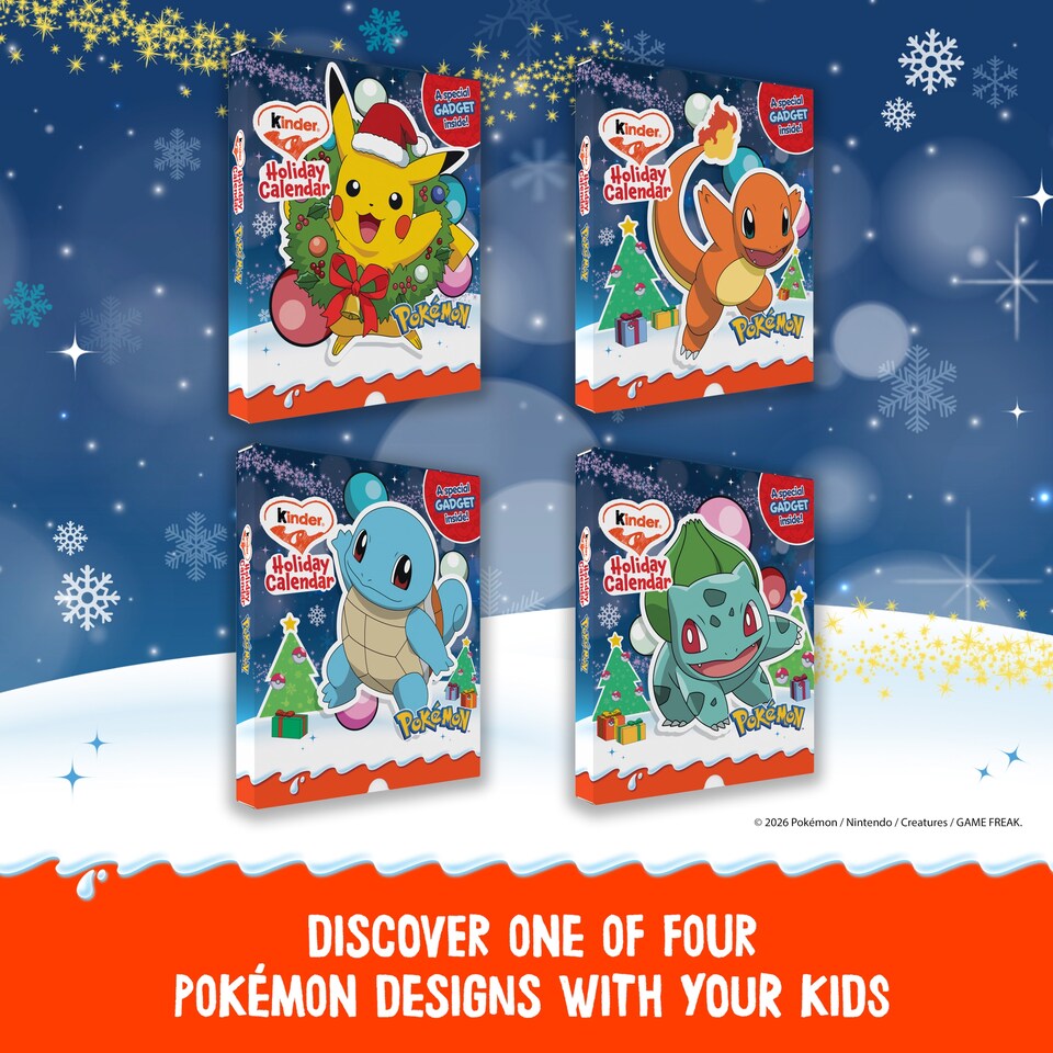 image 1 of Kinder Pokemon Holiday Calendar 24 pieces 198g