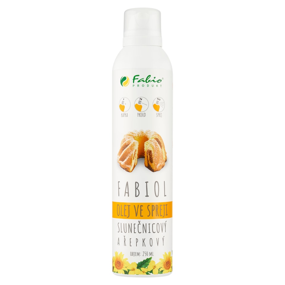 Obrázek 1 pro produkt Fabio Produkt Fabiol olej ve spreji slunečnicový a řepkový 250ml