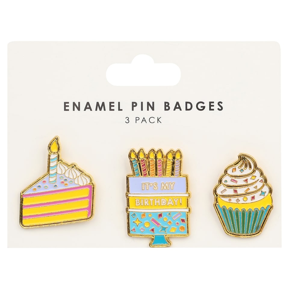 Table Fun Rainbow Enamel Pin Badges 3pk