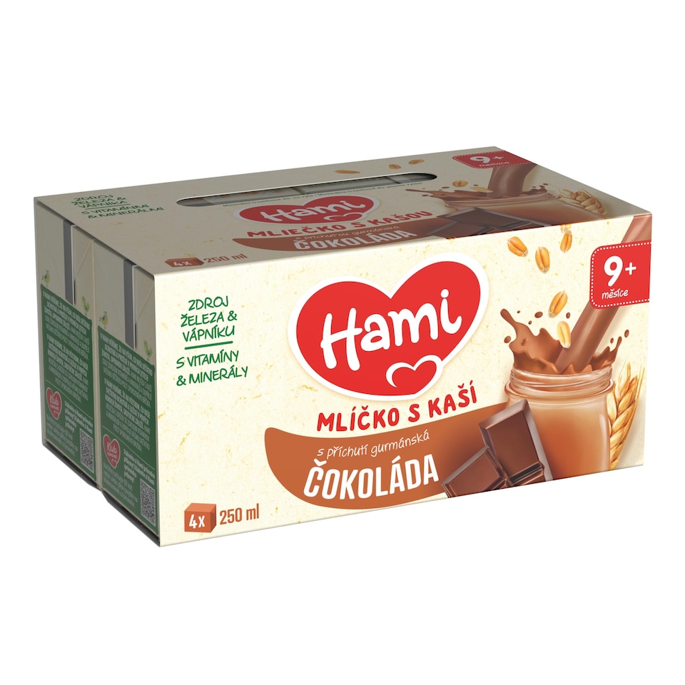 image 1 of HAMI Milk with porridge with gourmet chocolate flavor 4x250 ml