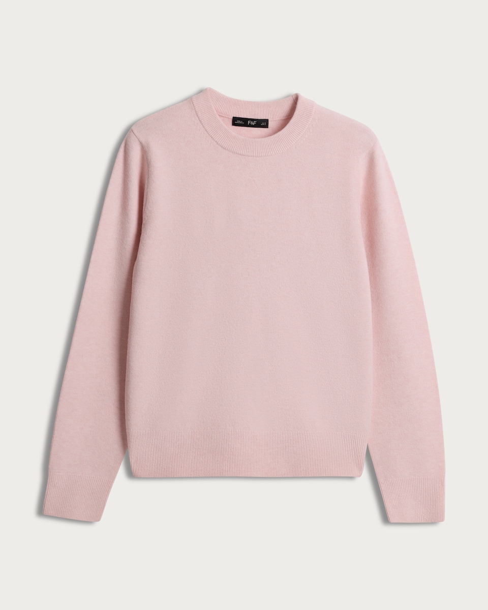 image 1 of F&F Knitted Crew Neck Jumper in Pink