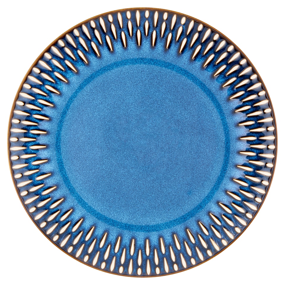 image 1 of F&F Home Azzurra Etched Dinner Plate