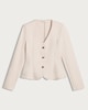 image 4 of F&F Ponte Gold Button Fitted Jacket in Stone
