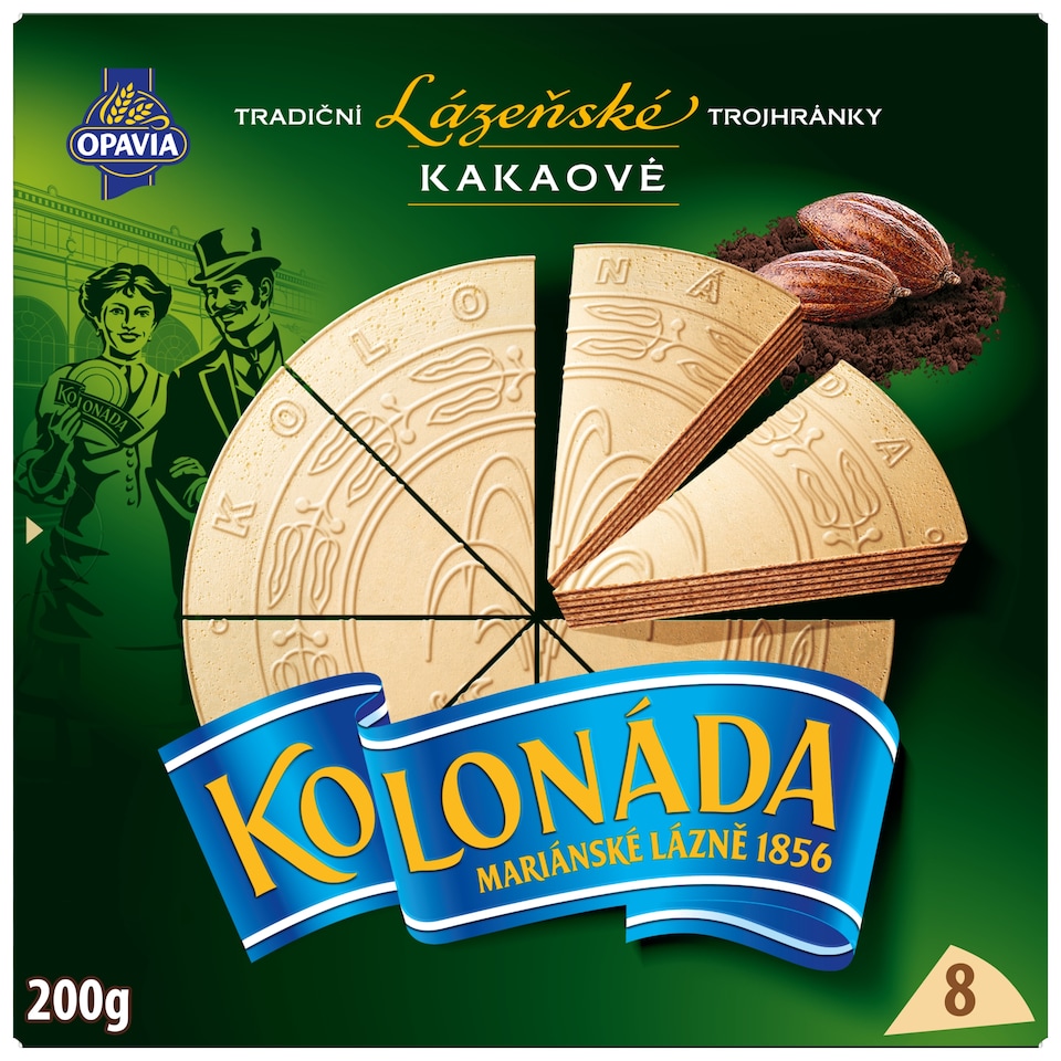 Opavia lázeňské oplatky Kolonáda Trojhránky kakaové 200g