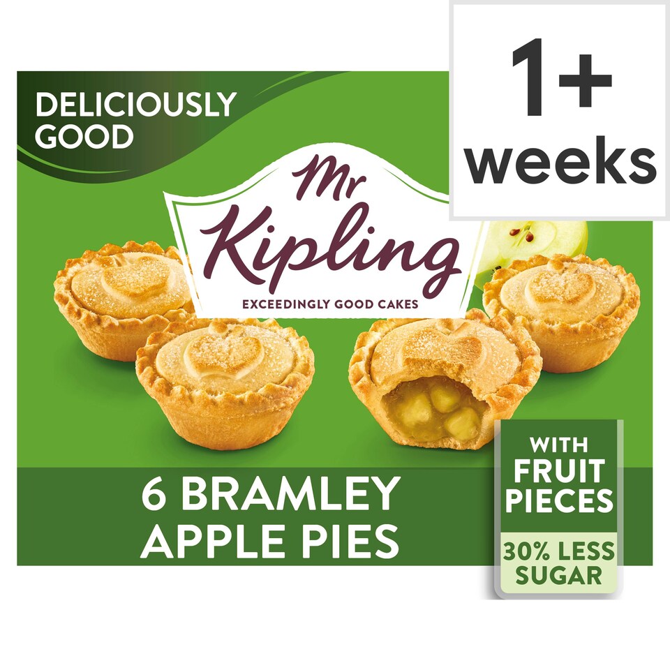 Mr Kipling 30 Less Sugar 6 Bramley Apple Pies Tesco Groceries