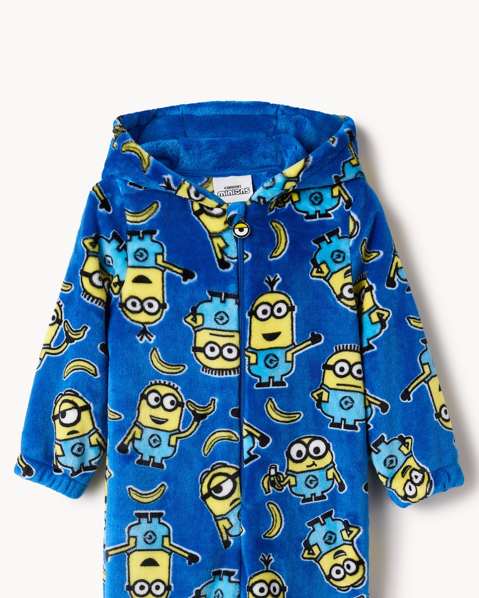 image 1 of Minions Fleece Printed Onesie in Multi