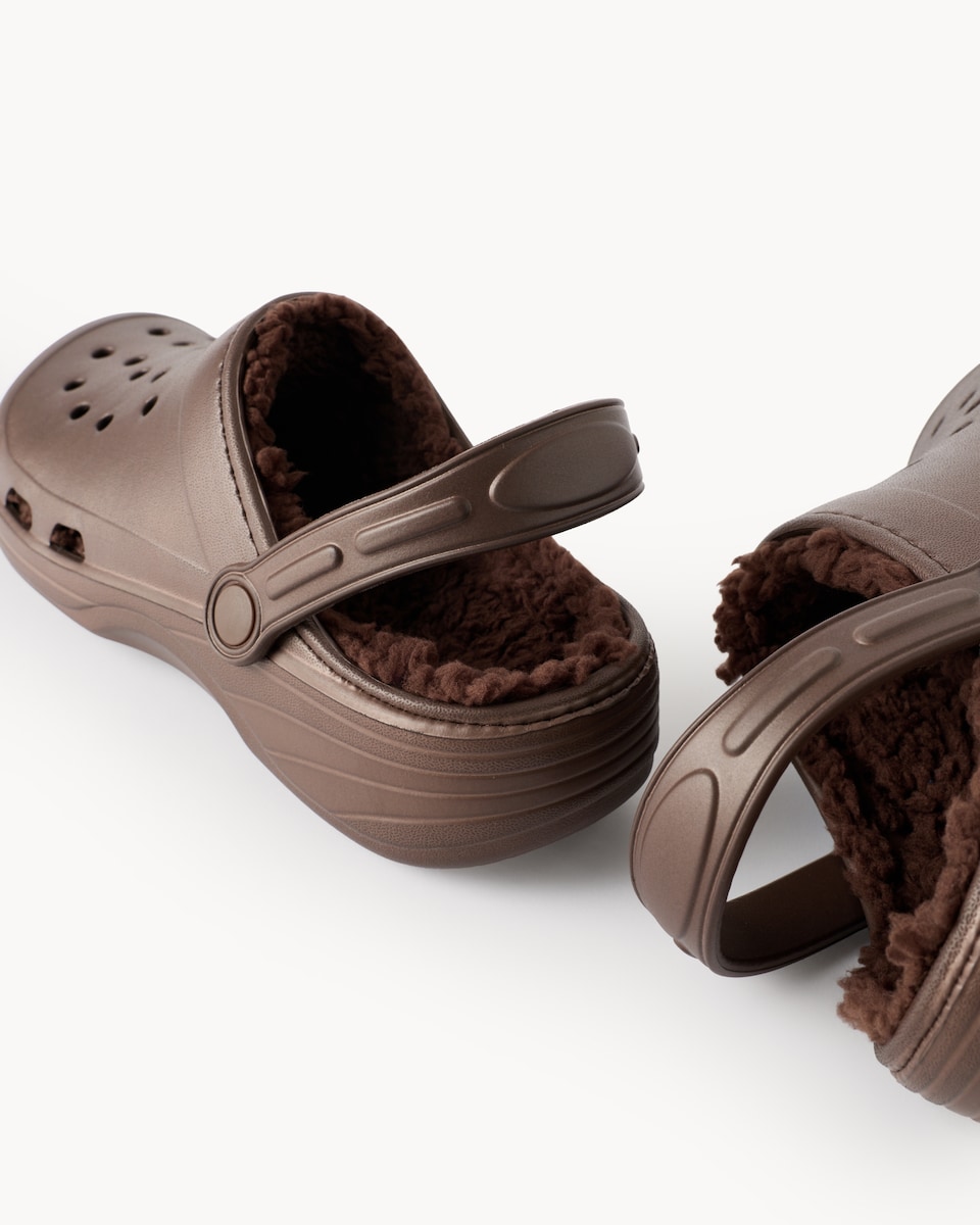image 1 of F&F Borg Lined Clogs in Brown