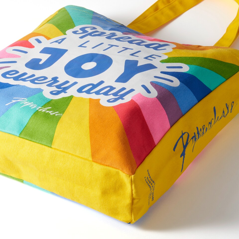 image 1 of Paperchase Rainbow Spread A Little Joy Tote Bag