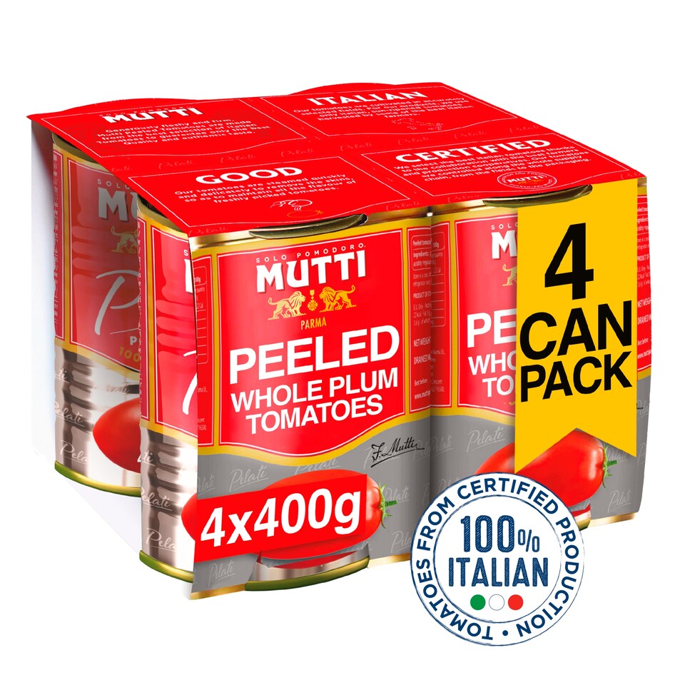 image 1 of Mutti Peeled Whole Plum Tomatoes 4x400g