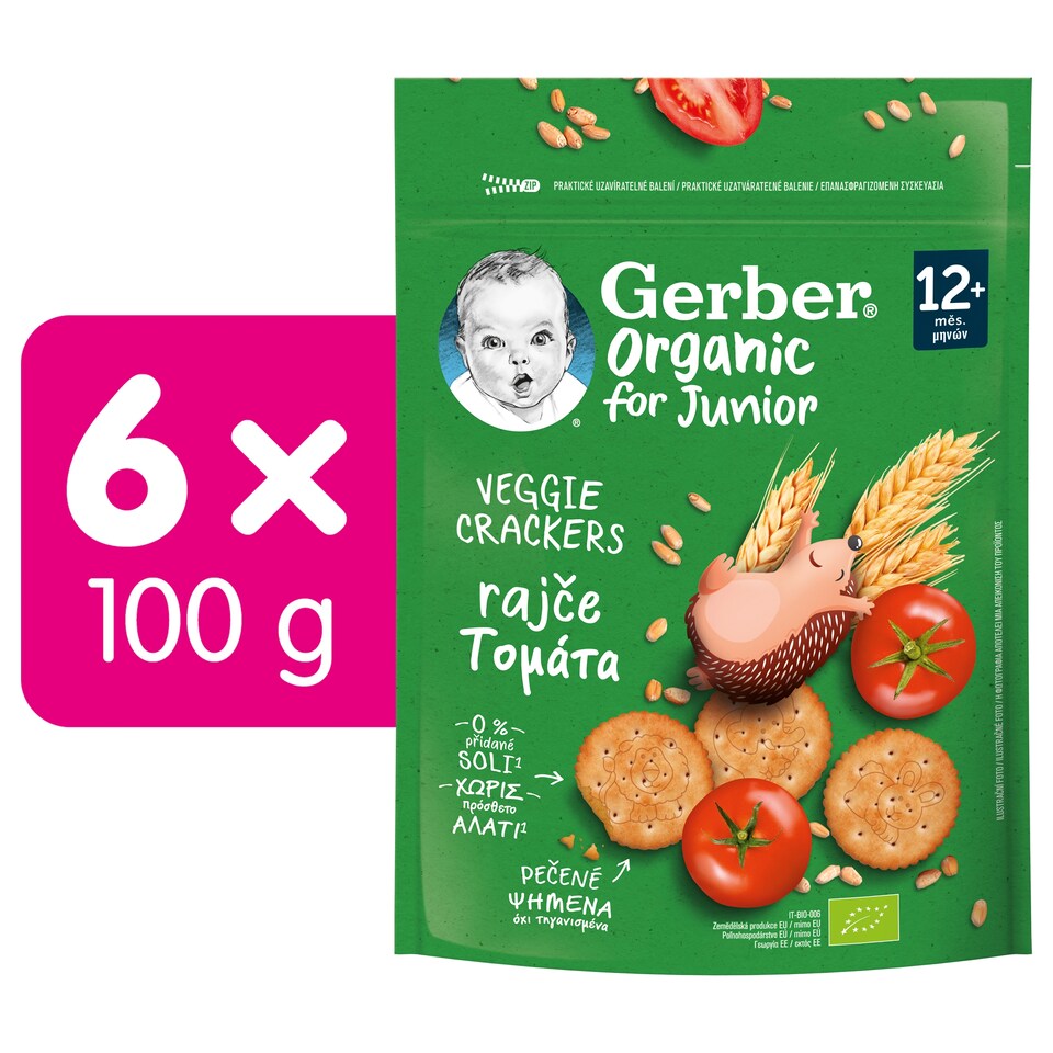 obrázok 1 z GERBER Organic krekry s rajčinami 100 g
