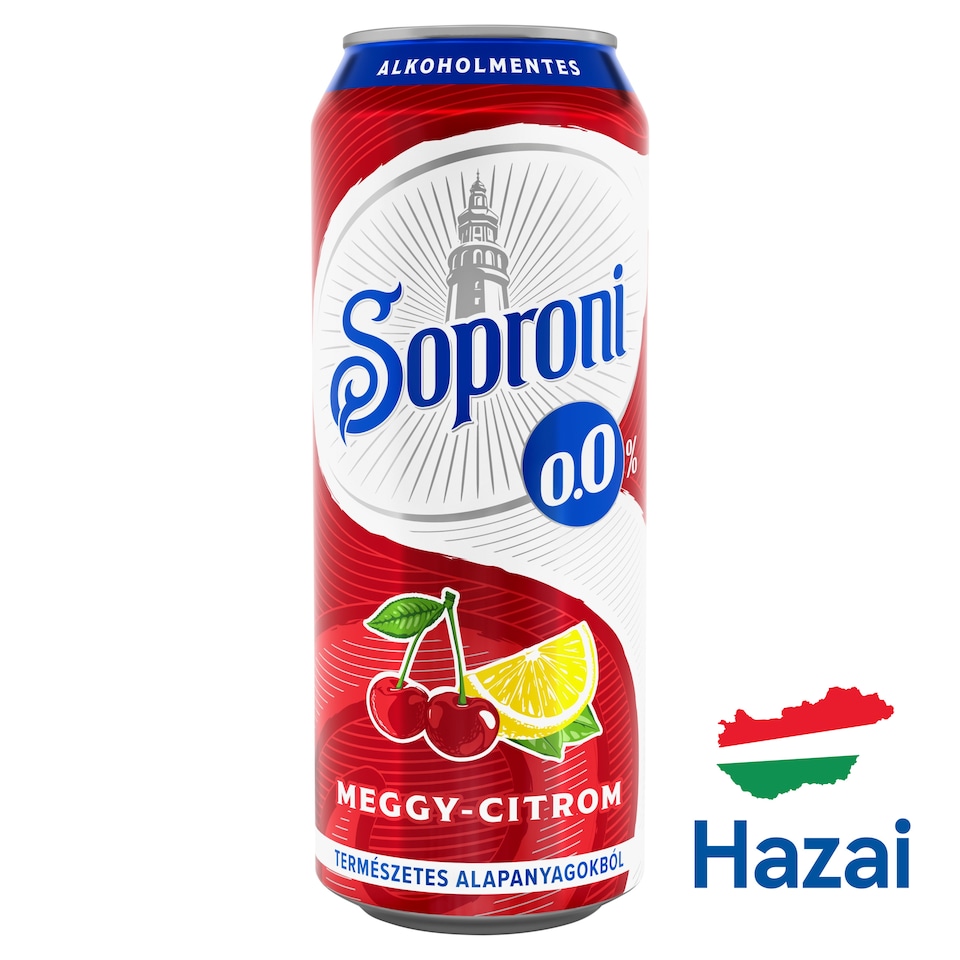 Soproni meggy-citromos alkoholmentes sörital 0,0% 500 ml
