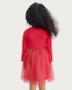 image 3 of F&F Girls Cotton Rich Sequin Bow Tulle Skirt Dress in Red