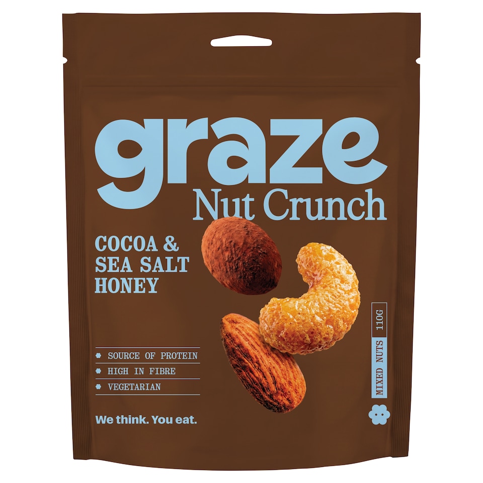 image 1 of Graze Cocoa and Sea Salt Honey Nut Crunch 110g