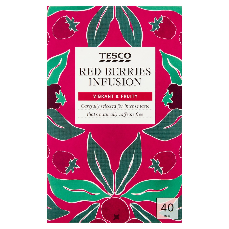 Tesco Red Berries 40 Tea Bags 120G