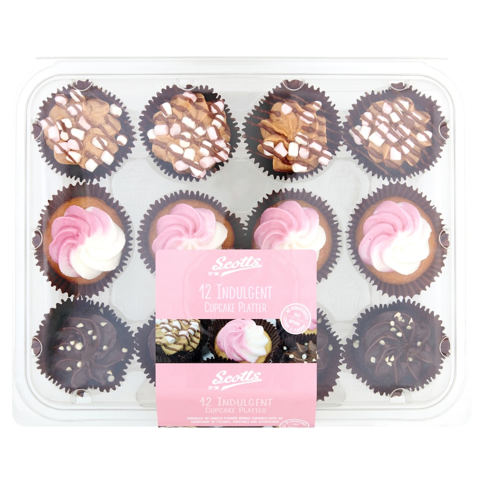 Scotts Indulgent Cupcake Platter 12 Pack