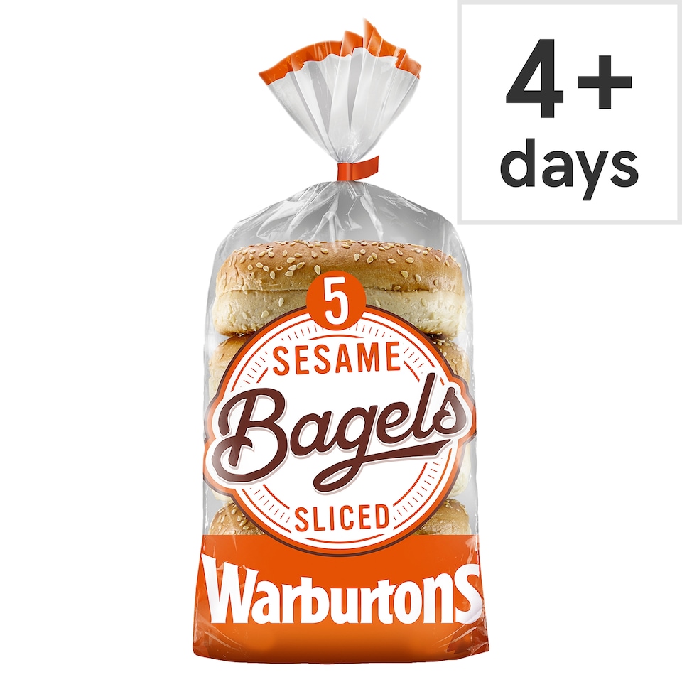 image 1 of Warburtons Soft & Sliced Sesame Bagels 5 Pack