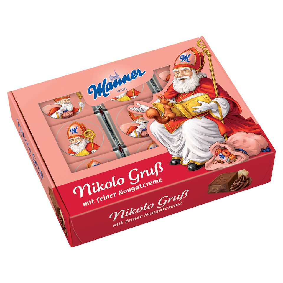 Manner Milk Chocolate Filled with Nougat Cream and Chocolate 115 g