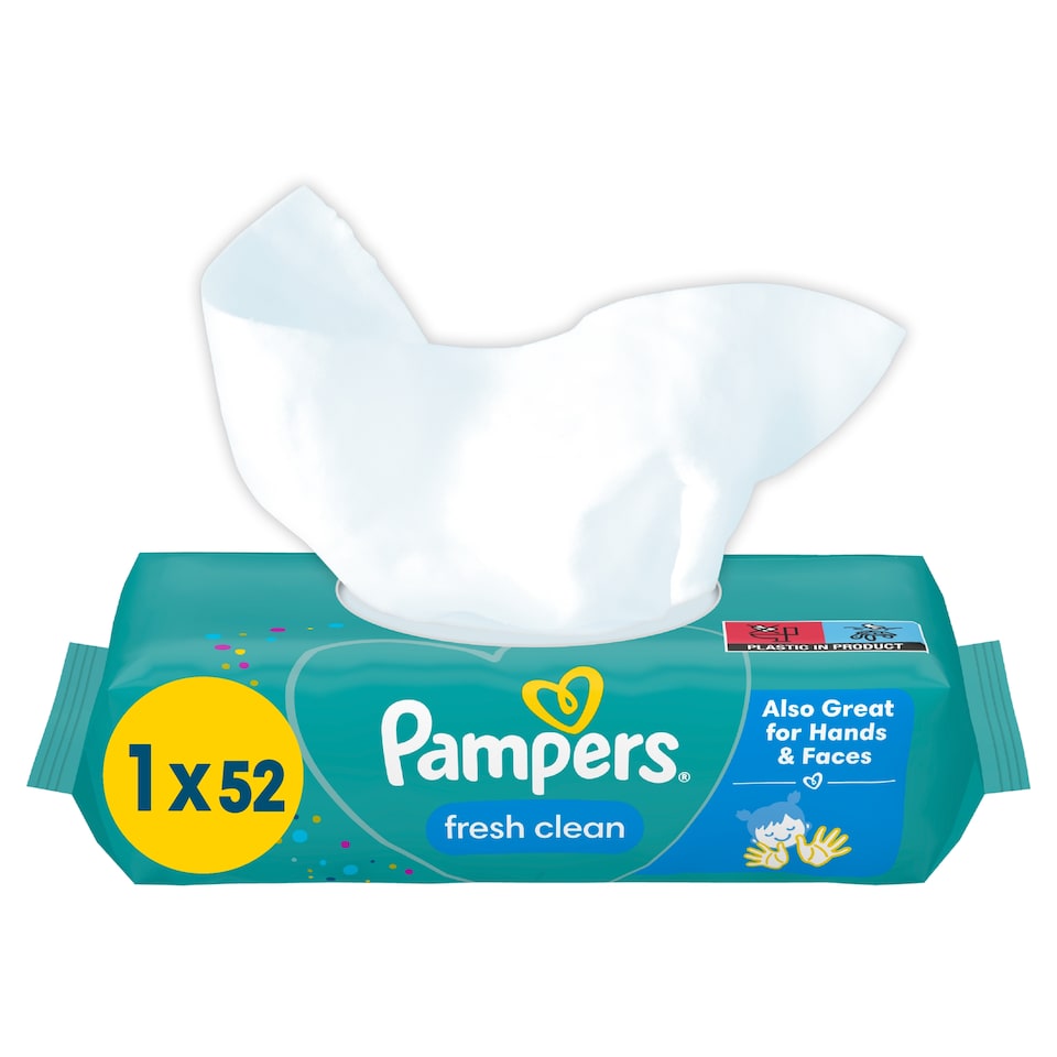 Obrázek 1 pro produkt Pampers Fresh Clean Baby Dětské Čisticí Ubrousky 1 Balení = 52 Čisticích Ubrousků