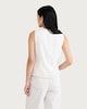 image 3 of F&F Pure Cotton Striped Co-ord Denim Waistcoat in White