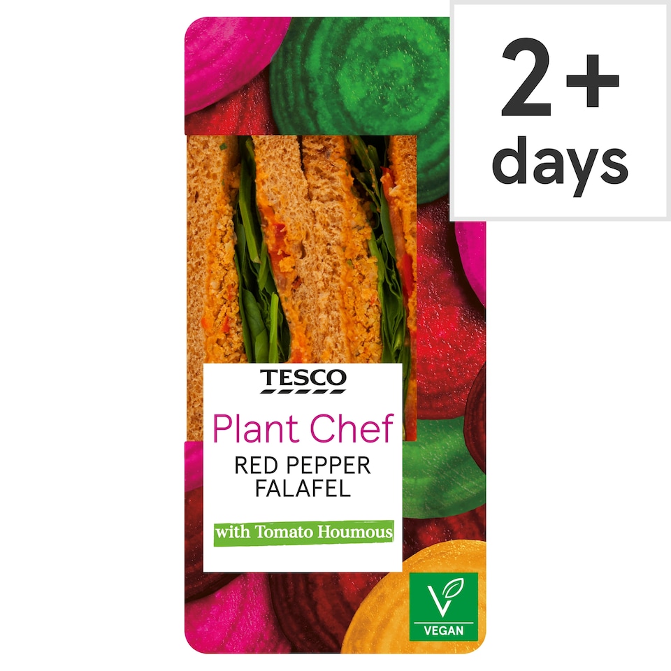 Tesco Plant Chef Red Pepper Falafel Sandwich
