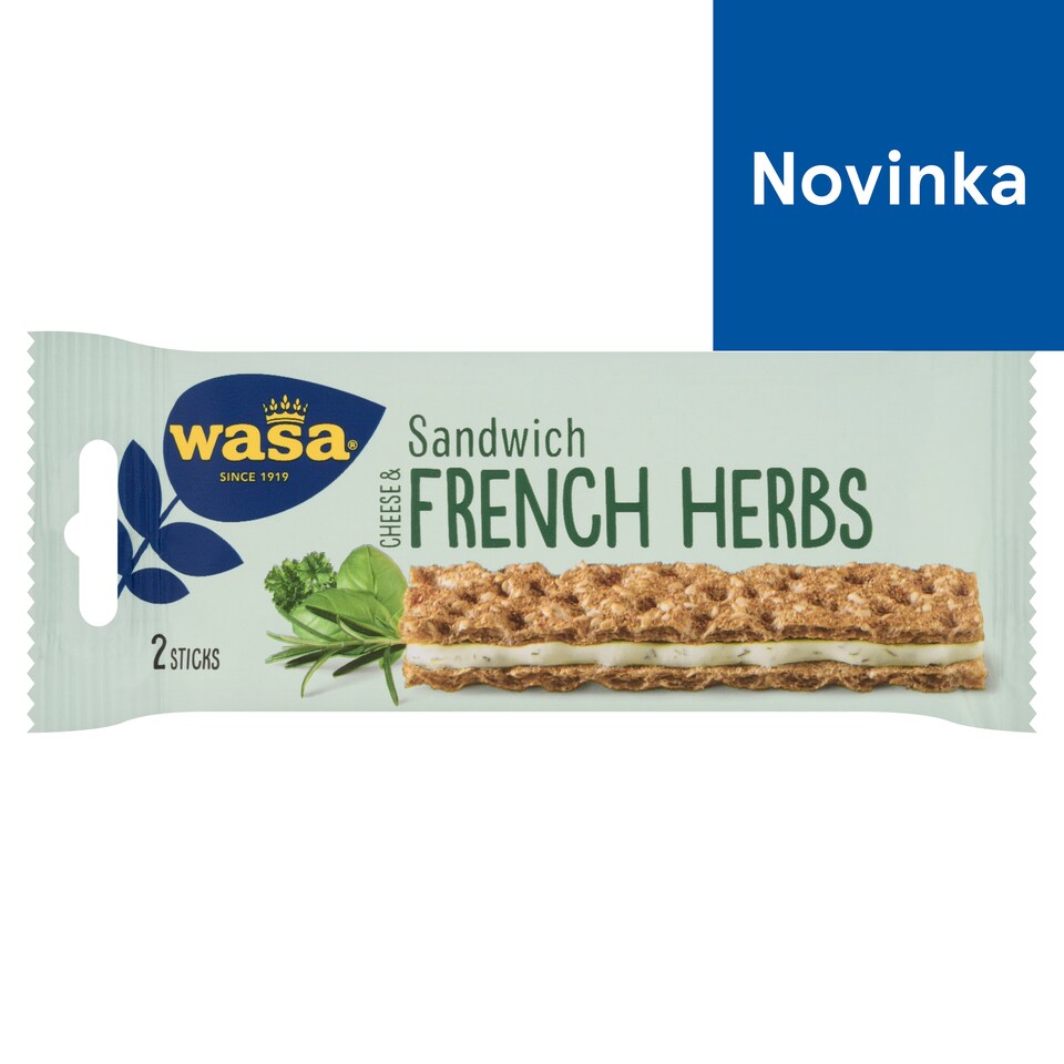 obrázok 1 z Wasa Celozrnné ražné knäckebroty s náplňou s príchuťou syra a bylín 2 ks 30 g