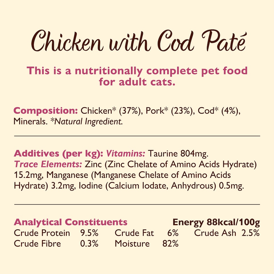 image 1 of Lily’s Kitchen Smooth Paté Chicken with Cod for Adult Cats 85g