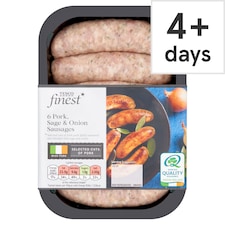 Tesco Finest 6 Pork Sage & Onion Sausages 454g
