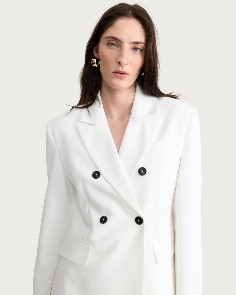 image 1 of F&F Tailored Double Breasted Co-ord Blazer in Cream