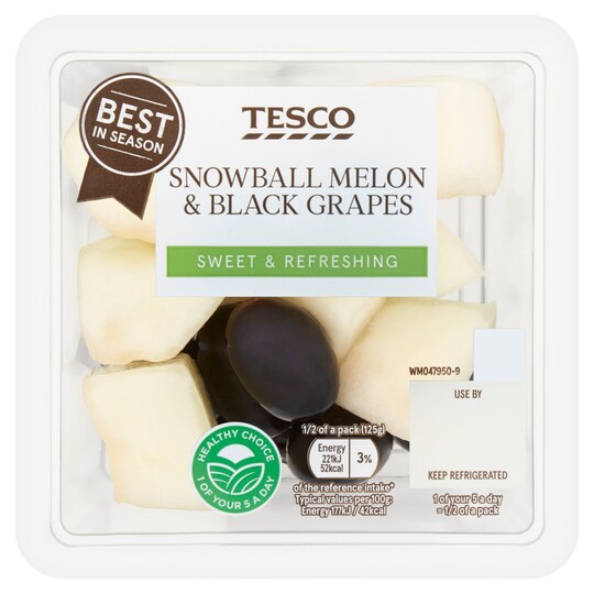 Tesco Snowball Melon & Blacks Grapes 250G Tesco Groceries