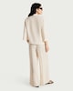 image 3 of F&F Pinstripe Super Wide Leg Co-ord Trousers in Ecru