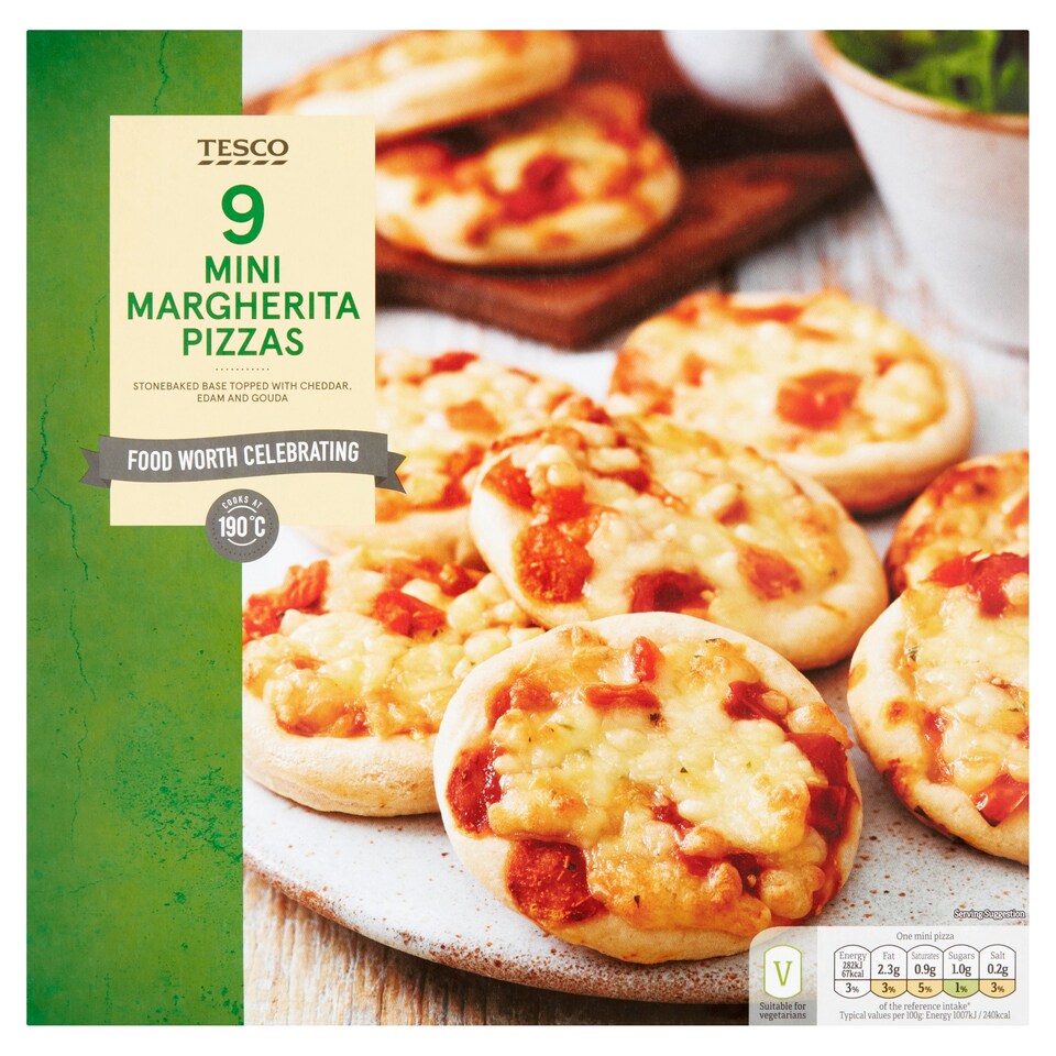 Tesco 9 Mini Pizzas 270G Tesco Groceries