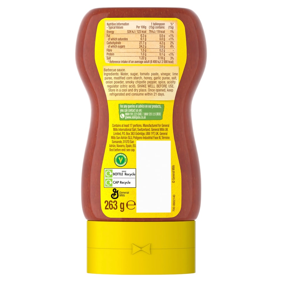 image 1 of Old El Paso Street Vibes Barbacoa Sauce Squeezy 263G