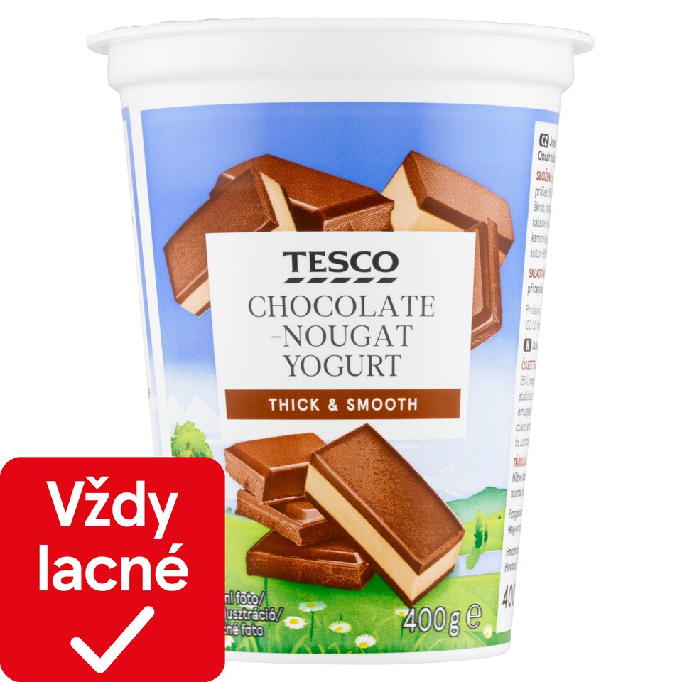 Tesco Jogurt čokoládovo-nugátový s bifidogénnou a acidofilnou kultúrou 400 g
