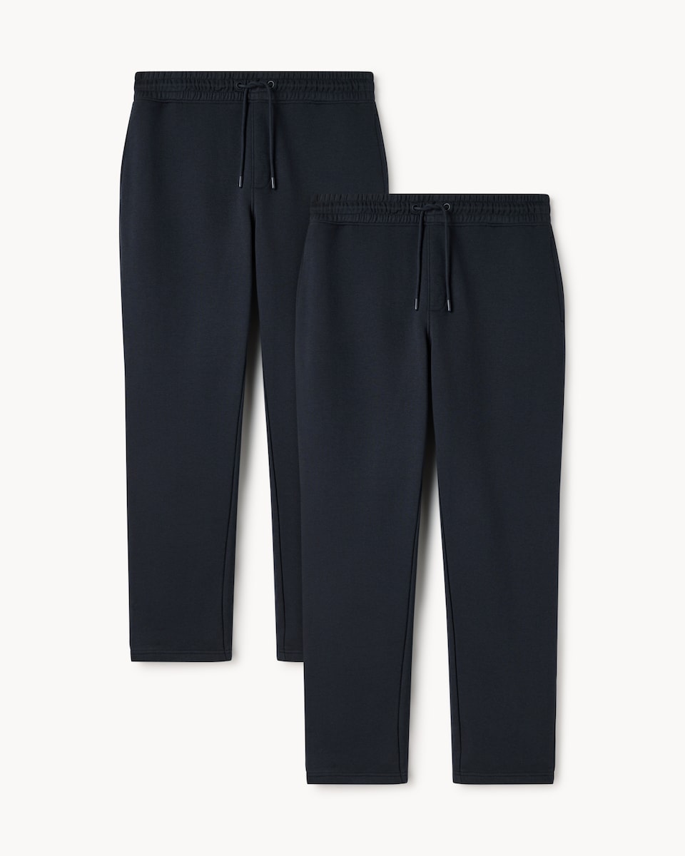 image 1 of F&F 2-Pack Cotton Rich Open Hem Joggers in Navy