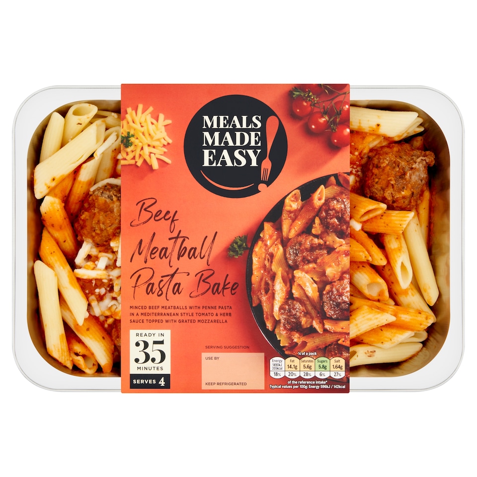 Tesco Meals Made Easy Beef Meatball Pasta Bake 1Kg