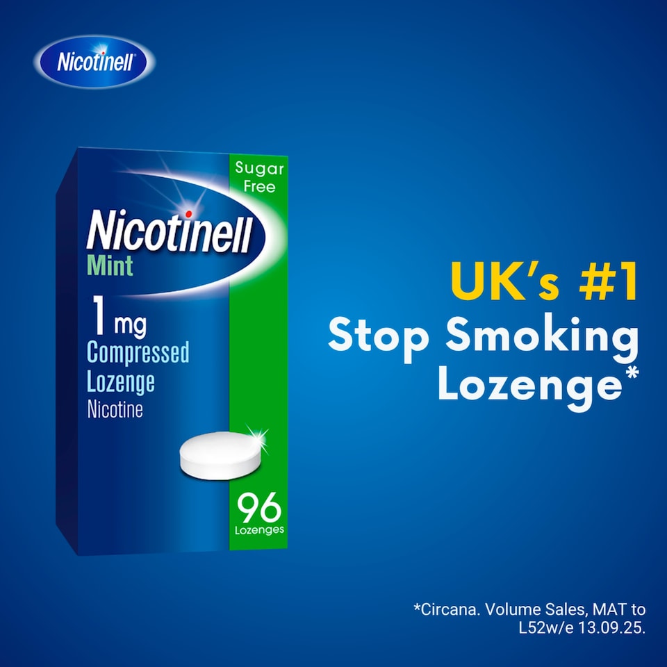 image 1 of Nicotinell Stop Smoking Aid 1mg Compressed Nicotine Lozenges - Mint 96s