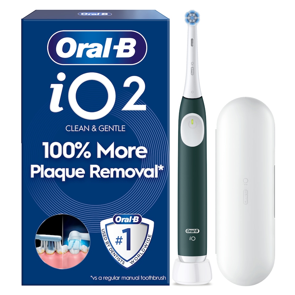 image 1 of Oral-B iO Series 2 Clean & Care Green Electric Toothbrush & Travel Case